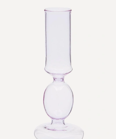 Shop Aeyre Home Gordo Glass Candlestick Holder In Lilac