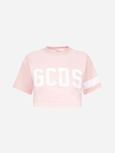 Shop Gcds Logo Cotton Crop T-shirt