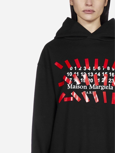 Shop Maison Margiela Logo Print Cotton Hoodie