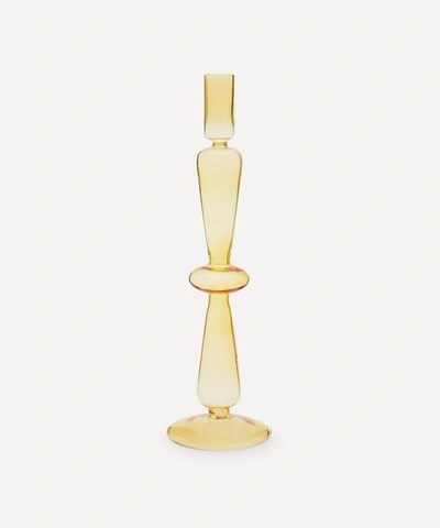 Shop Aeyre Home Fisca Glass Candlestick Holder In Amber