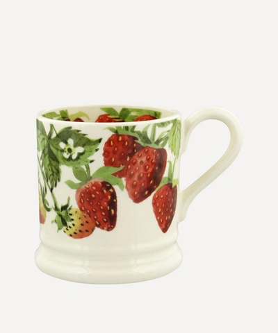 Shop Emma Bridgewater Vegetable Garden Strawberries Half-pint Mug In Multicoloured