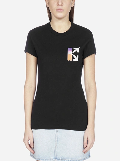 Shop Off-white Gradient Logo Cotton T-shirt In Black - Multicolor