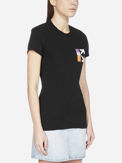 Shop Off-white Gradient Logo Cotton T-shirt In Black - Multicolor