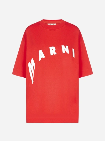 Shop Marni Logo Cotton T-shirt