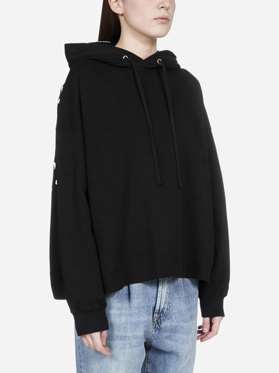 Shop Maison Margiela Slogan Cotton Hoodie