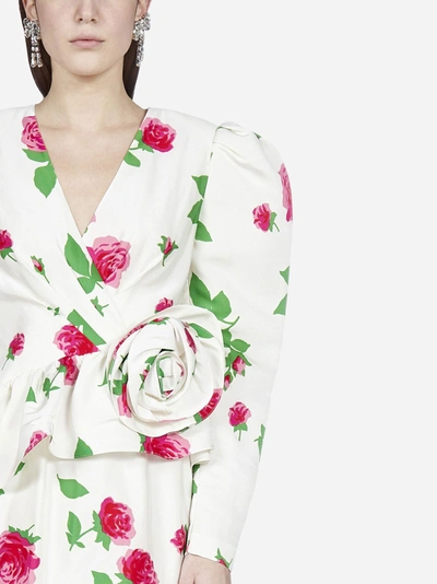 Shop Alessandra Rich Floral Print Viscose Mini Dress