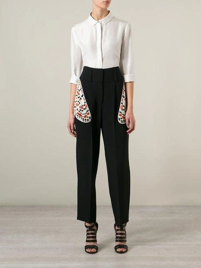 Shop Givenchy Moth Wing Applique Trousers