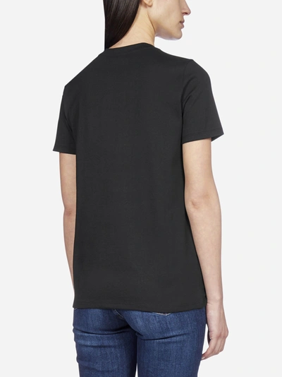 Shop Balmain Logo Cotton T-shirt In Black - Gold