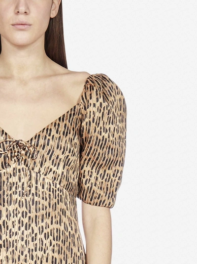 Shop Alice And Olivia Dana Leopard Print Viscose-blend Mini Dress