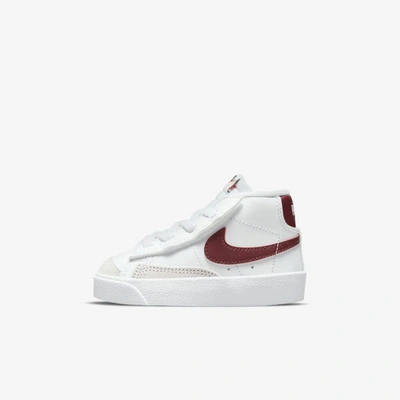 Shop Nike Blazer Mid '77 Baby/toddler Shoes In White,white,black,team Red