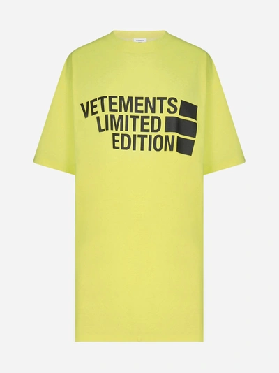 Shop Vetements Limited Edition Logo Oversized Cotton T-shirt