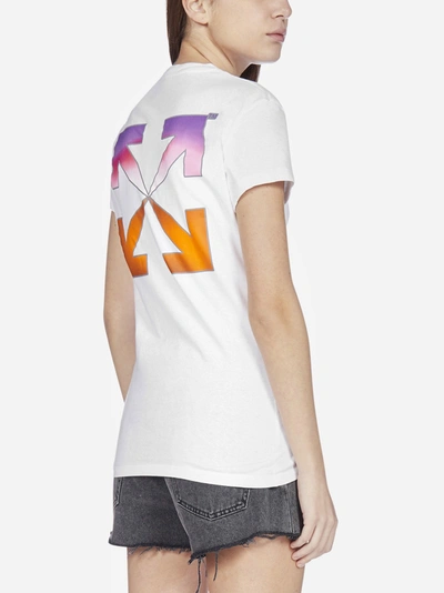 Shop Off-white Gradient Logo Cotton T-shirt