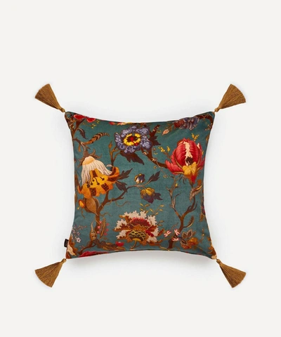House Of Hackney Artemis Large Velvet Cushion In Petrol