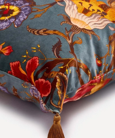 House Of Hackney Artemis Large Velvet Cushion In Petrol