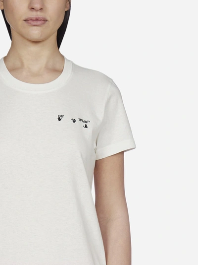 Shop Off-white Arrows Liquid Melt Cotton T-shirt