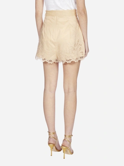 Shop Zimmermann Brighton Lace Cotton Shorts