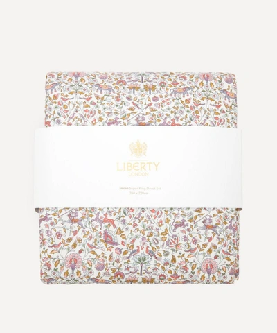 Shop Liberty Imran Cotton Sateen Super King Duvet Cover Set In White