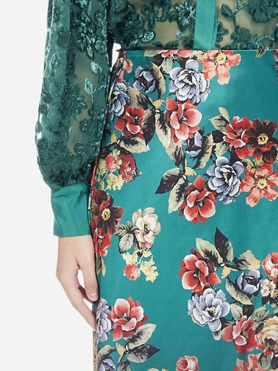 Shop Alice And Olivia Maeve Floral Print Midi Skirt
