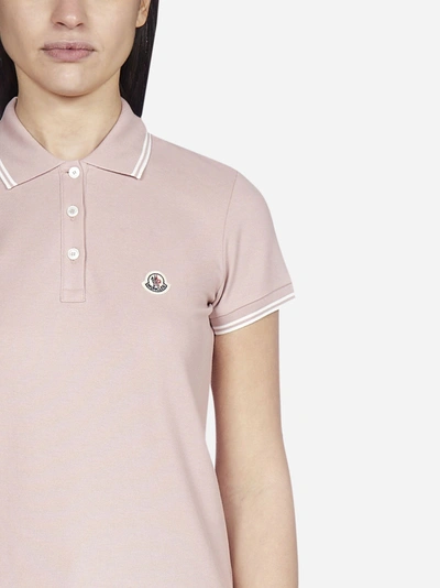 Shop Moncler Logo-patch Cotton Polo Shirt