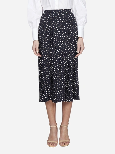 Shop Max Mara Karub Polka-dot Pleated Midi Skirt