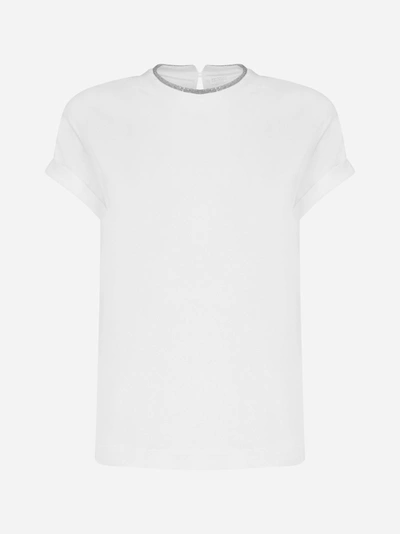 Shop Brunello Cucinelli Monili-detail Cotton T-shirt