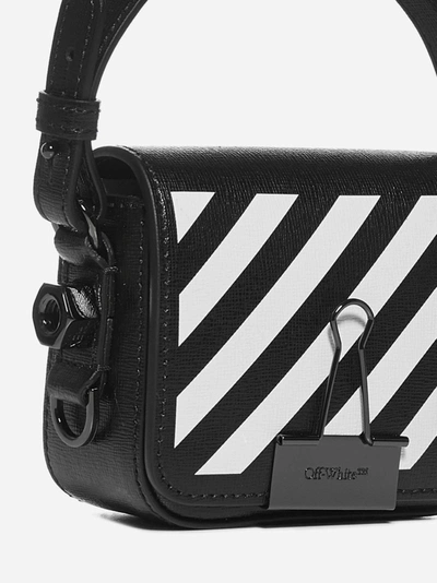 Shop Off-white Diag Baby Flap Leather Bag