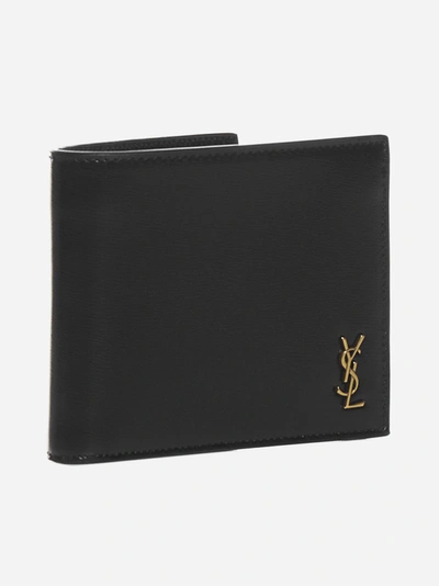 Shop Saint Laurent Monogram Leather Bifold Wallet