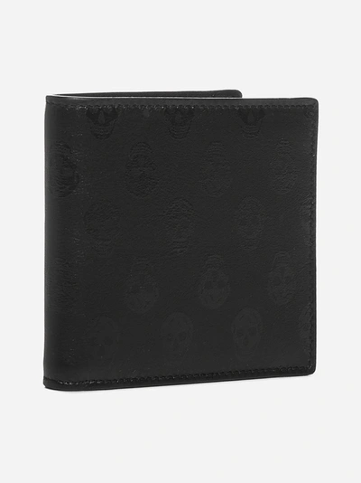 Shop Alexander Mcqueen Skull Print Leather Bifold Wallet