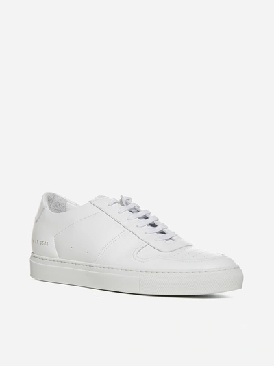 Shop Common Projects Bball Low-top Leather Sneakers In White