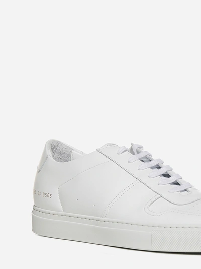 Shop Common Projects Bball Low-top Leather Sneakers In White