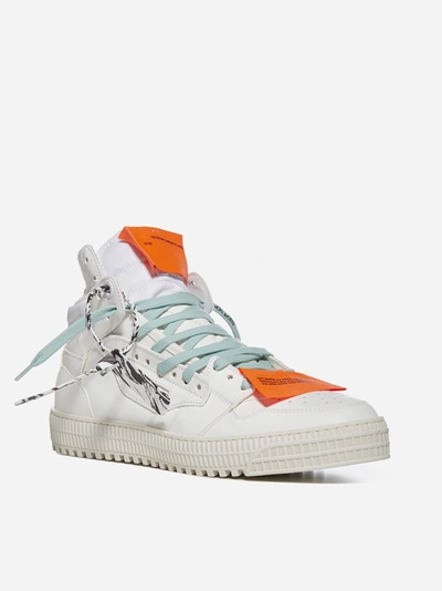 Shop Off-white 3.0 Off Court Vintage Leather High-top Sneakers