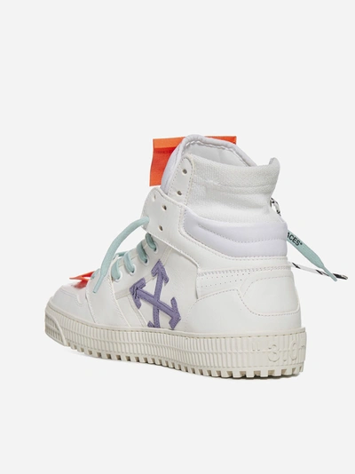 Shop Off-white 3.0 Off Court Vintage Leather High-top Sneakers