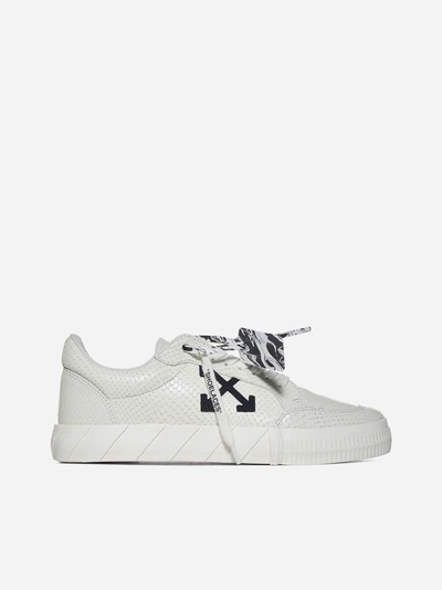 Shop Off-white Low Vulcanized Animalier-effect Leather Sneakers