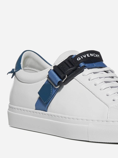 Shop Givenchy Urban Street Strap-detail Leather Sneakers