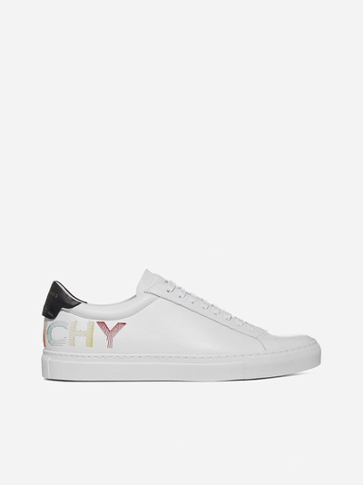 Shop Givenchy Logo Urban Street Leather Low-top Sneakers In White - Black