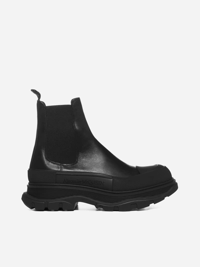 Shop Alexander Mcqueen Tread Leather Chelsea Boots