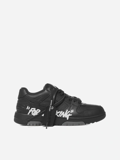 Shop Off-white Out Of Office “ooo” Leather Sneakers In Black