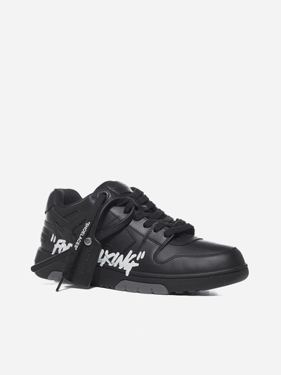 Shop Off-white Out Of Office “ooo” Leather Sneakers In Black