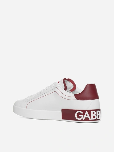 Shop Dolce & Gabbana Portofino Leather Sneakers