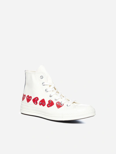 Shop Comme Des Garçons Play Hearts Print Chuck Taylor Canvas High-top Sneakers