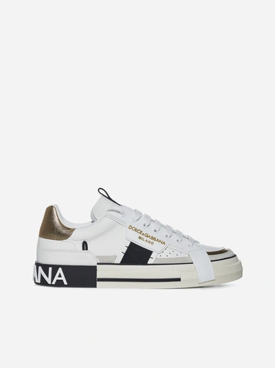 Shop Dolce & Gabbana Custom 2.zero Leather Sneakers