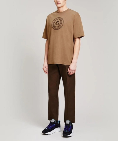 Shop Acne Studios Embroidered T-shirt In Light Brown