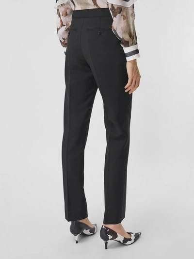Shop Burberry Mohair Wool Tailored Trousers In Black