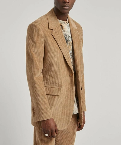 Shop Acne Studios Corduroy Suit Jacket In Camel Brown