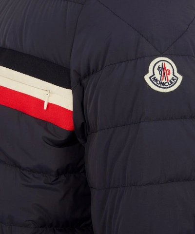 Shop Moncler Yeres Padded Tricolor Jacket In Navy