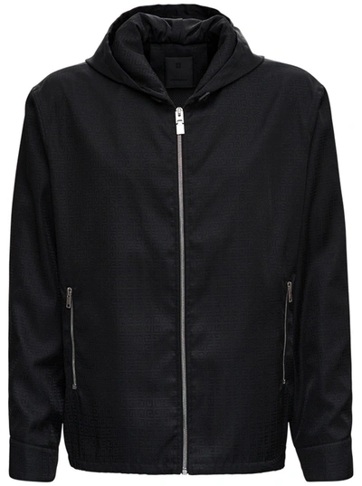 Givenchy Black Windbreaker In 4g Jacquard Nylon In Black