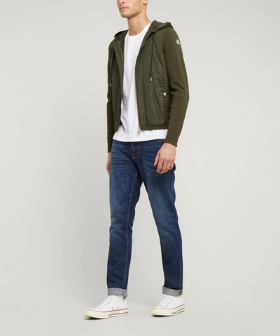 Shop Moncler Nylon Front Hooded Jacket In Khaki