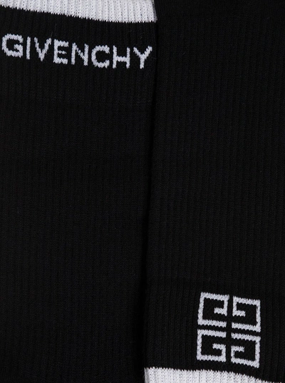 Shop Givenchy Cotton Knit Socks With Logo In Black