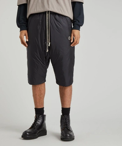 Shop Moncler Padded Drawstring Shorts In Black