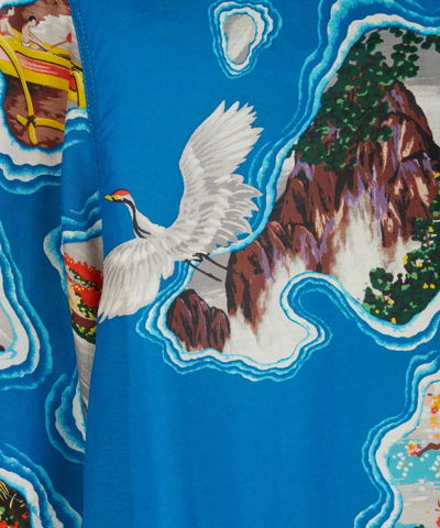 Shop Kapital Pacific-atlantic Aloha Silk-rayon Shirt In Blue